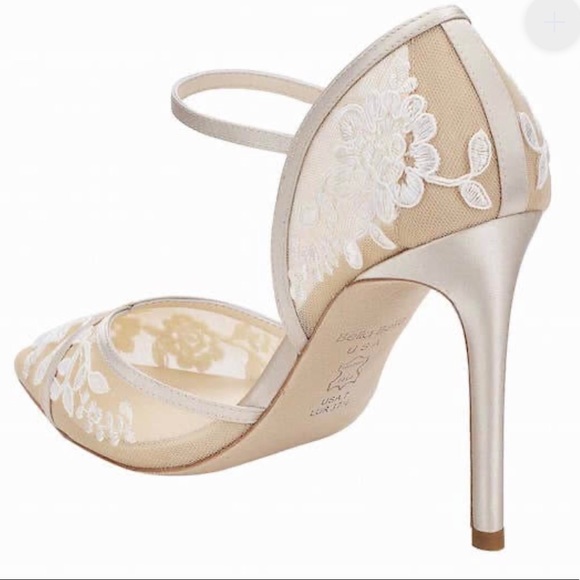 Bella Belle Ivory Lace Heels D'Orsay Wedding Shoes Size 11 - Picture 5 of 7